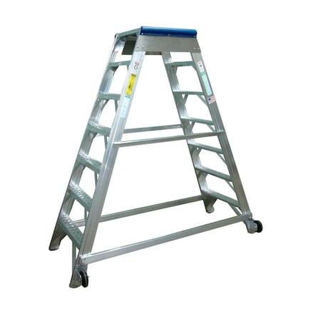 Metallic Ladder 8' H Aluminum Aircraft Maintenance Ladder, 8 Steps, 300 Load Capacity 3008-AT-R